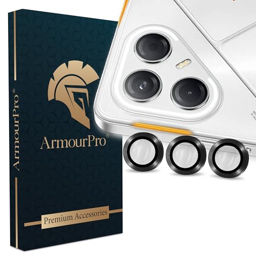Image of ArmourPro Camera Lens Protector for Tecno Pova 7 (6.78 Inches) Tough HD Individual Aluminum Alloy Rings 9H Camera Cover, Scratch-Resistant,Camera Lens Protection| Black, 1 Pack