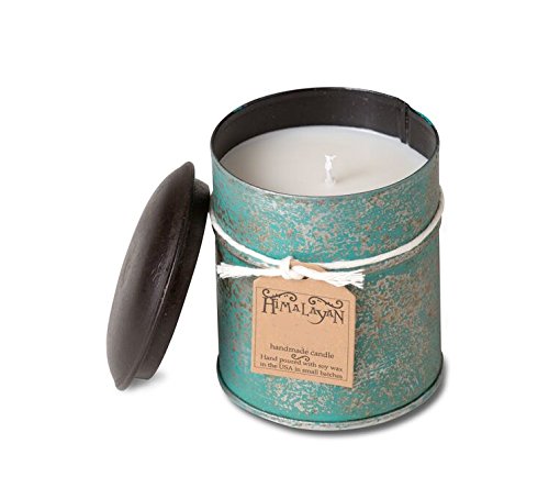 Himalayan Trading Post Teal Spice Tin Candle Tobacco Bark 10