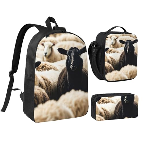 Sac à dos d'école mouton pour alléger le dos des enfants avec sa trousse