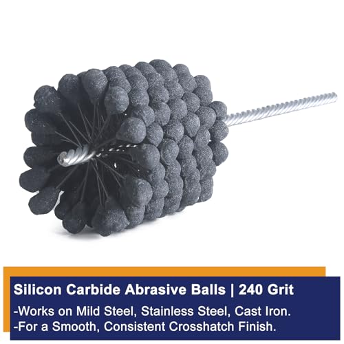 Image of Garhgi 3-1 /4 inch(83mm) Cylinder Hone Tool with 240 Grit SC Balls | Flexible Resilient Ball-Style Honing Deglaze Crosshatch | Automotive Motorcycle Engine Brake Cylinder Rotor Piston Steel Iron