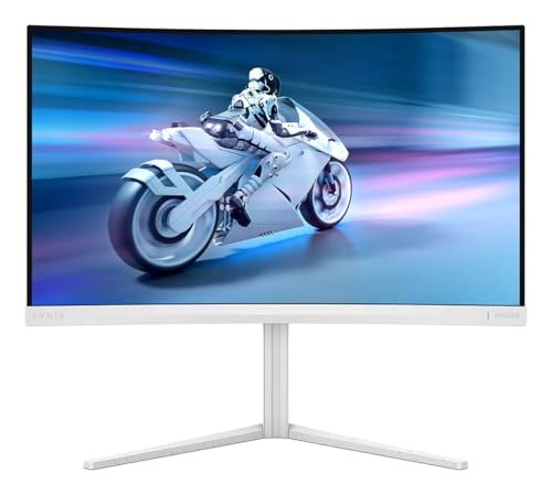 Philips Evnia 32M2C5501-32 Zoll Quad HD Curved Gaming Monitor, 180 Hz, 1 ms, FreeSync Premium, HDR10, Ambiglow (2560x1440, 2X HDMI 2.0, 1x DisplayPort 1.4) Weiss