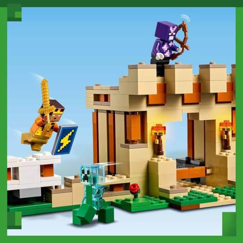 Image of LEGO 21250 Minecraft Iron Golem Fortress, Castle Architectural Blocks Toy That Turns Into A Large Figure, With 7 Minifigures Such As 2 Knights, Iron Golem And Creeper, Gift Idea For Children, 868 Pcs