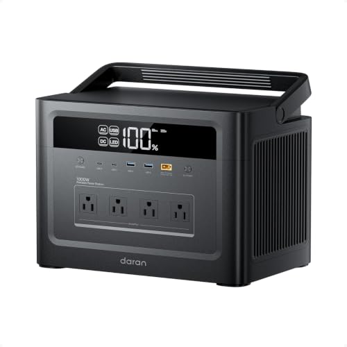 Image of 2026 Portable Power Station 1000W (Surge 2000W), 960Wh LiFePO4 Battery Solar Generator, Power Bank 110V Pure Sine Wave AC Outlet with PD 100W USB-C Fast Charging for Home Use, Hurricane Emergency, RVs