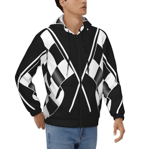 Sweat à fermeture éclair intégrale EdWal imprimé drapeaux à manches longues pour homme actif