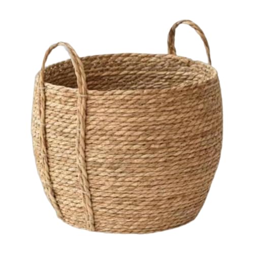 KiBcsLic Maceta Cesta Tejida para Flores Almacenamiento Organizador de Plantas Macetero Diseño Simple Natural Adecuada para Recibidor Cocina Estancia Balcón Ho, 25cmx25cmx23cm