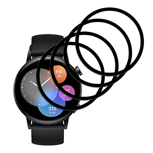 [4-Stück] Kompatibel mit HUAWEI WATCH GT 3 42mm Schutzfolie, 3D Gebogene Vollabdeckung Schutz Displayschutzfolie, Wasserdicht Folie Anti-Kratzer Blasenfrei HD Cover