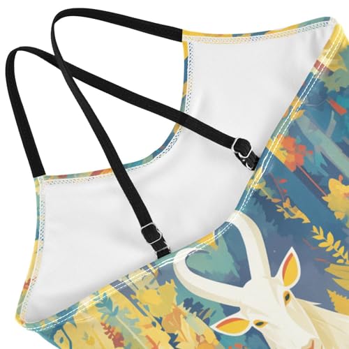 KLL French Farmhouse Goat Girl 1-Piece Swimsuit Beach Swimwear with Adjustable Straps Quick-Dry4