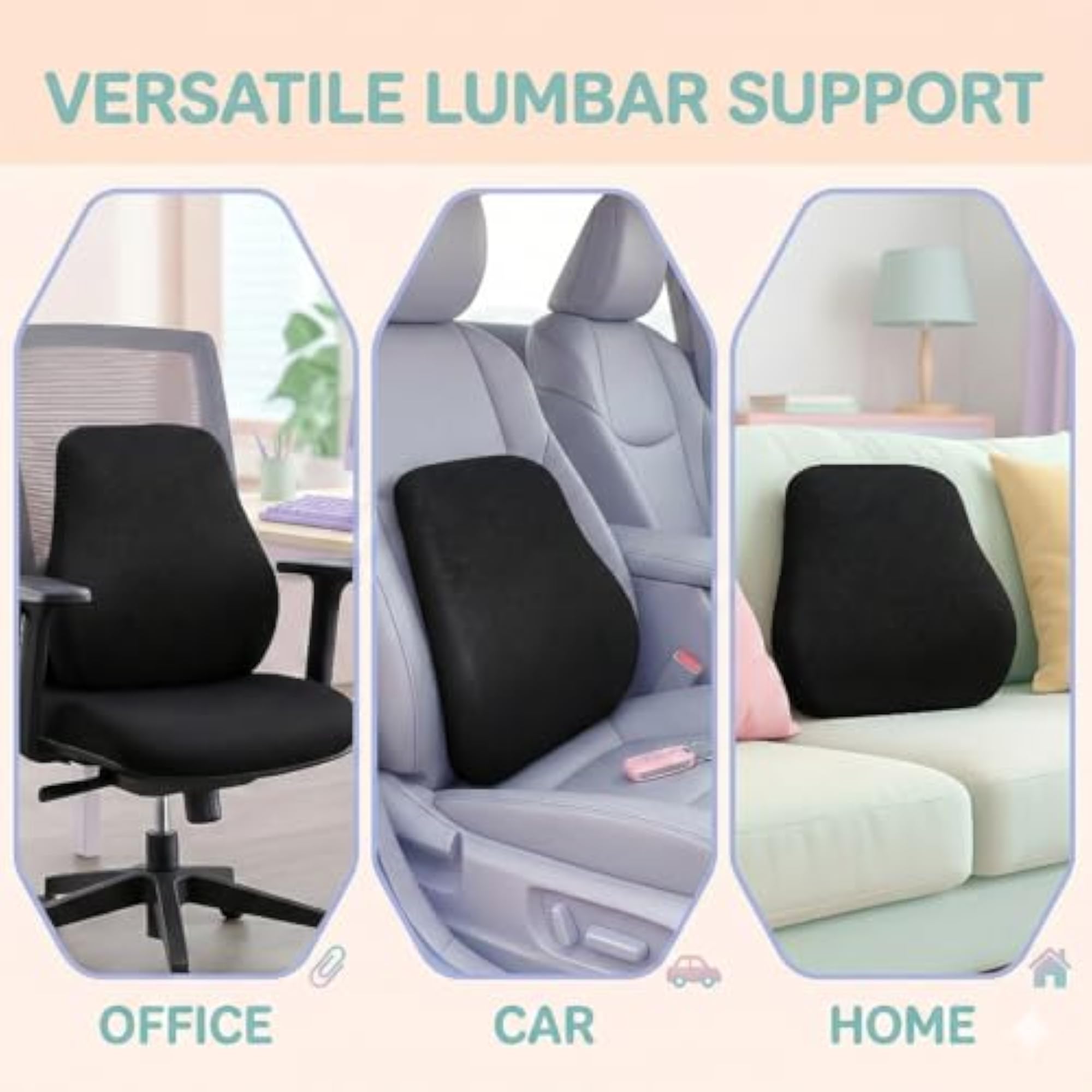 Ergonomic Lumbar Support Cushion for Office Chair