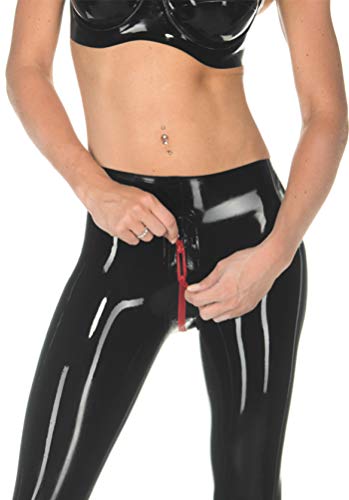 Latex Gummi Rubber Crotch Red Zipped Tiights Trousers Pants 0.4mm - Image 3