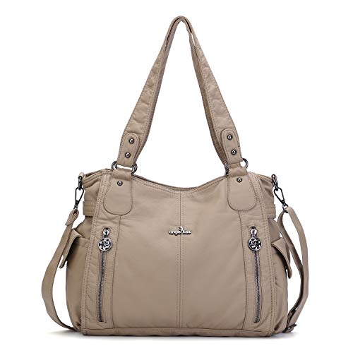 Handbag Hobo Women Shoulder Bag/Handbag Roomy Multiple Pockets Fashion PU Tote, Beige