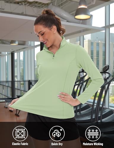 Tacvasen TCLT-408-325-LIGHT-GREEN-2XL Women'S Sun Shirts Uv Protection Shirt Long Sleeve Workout Tops thumb #2