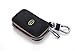 Produktbild YIKA Echtes Leder Autoschlüssel VIP - Logo Etui Holder Tragbar Auto Schlüssel Tasche KFZ Schlüssel Kette Coin Holder Zipper Case Fernbedienung Wallet Tasche (Schwarz)
