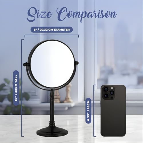 Espejo de maquillaje redondo doble cara 15 pulg alto miniatura 7