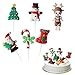 Navidad Cupcake Toppers Hillylolly 6 Piezas Navidad Toppers, Toppers Cupcakes de Navidad, Adorno para Cupcakes de Navidad, Navidad Adornos para Tartas, Decoración Cupcakes Navideños Fiestas de Navidad