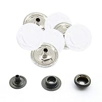 Weddecor 10 set 15 mm bottoni in metallo resistente bottoni automatici senza nichel 4 parti Button rivetti per pelle artigianato, giacche, borse, cinture, jeans, vestiti repair- beige 100 Light Grey