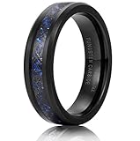 King Will Dragon Unisex 6mm Black Celtic Dragon Blue Carbon Fiber Tungsten Carbide Ring Comfort Fit 6.5