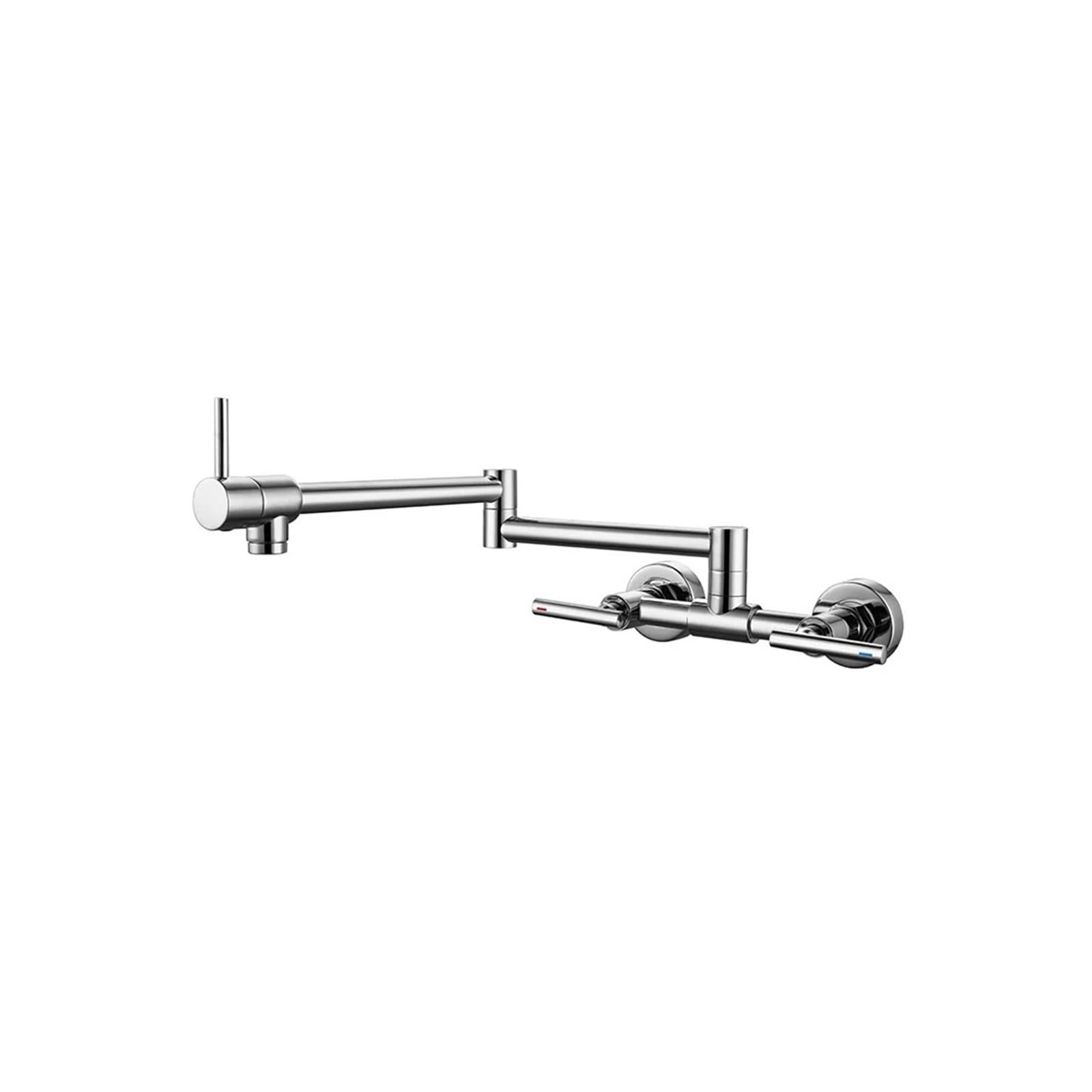 Ewsdsfs 61218Bg Pot Filler Faucet Wall Mounted Kitchen Mixer Solid Brass Swivel Spout Hot And Cold Water With Dual Handle(61218Bg)