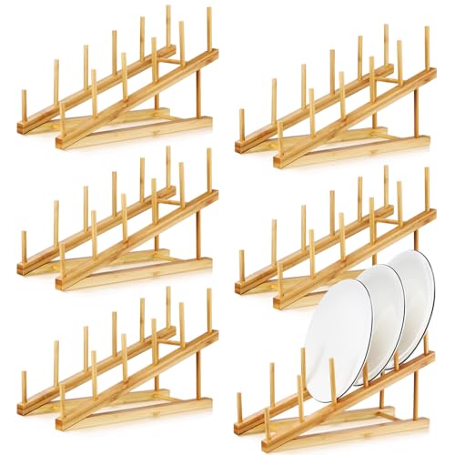 Suclain Wooden Bamboo Dish Drying Rack Organizer