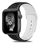 Silicone Leopard Pattern Bands Compatible with Apple Watch 38mm/40mm for Women Girls, Fashion Luxury Design Sport Strap Replacement for iWatch SE & Series 6 & Series 5 4 3 2 1 M/L(Black Leopard Cheetah)