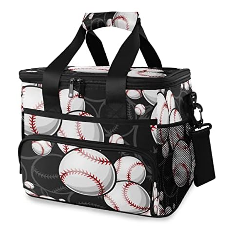 YoCosy Insulated Cooler Lunch Bag Sport Ball Baseball Theme Lunch Box Leakproof Large Tote Bag Reusable for Women Men Picnic Travel (15L) Cover