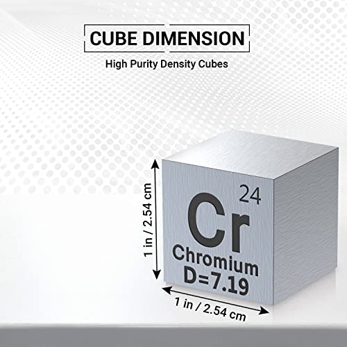 Image of Chromium Cube - Metal Element Cubes - Laser Engraved Density Cube Set for a Periodic Table of Elements Collection - (Chromium, 1 inch)