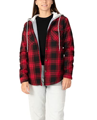 Veste chemise en flanelle femme doublée polaire thermique surchemise à carreaux chaude