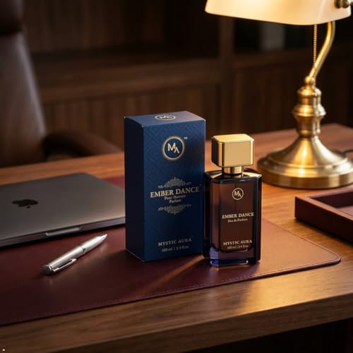 Image of MYSTIC AURA Ember Dance Pour Homme | Eau de Parfum for Men | 100ml | Spicy Aromatic Fragrance, Long Lasting Luxury Scent, Vegan, IFRA Compliant