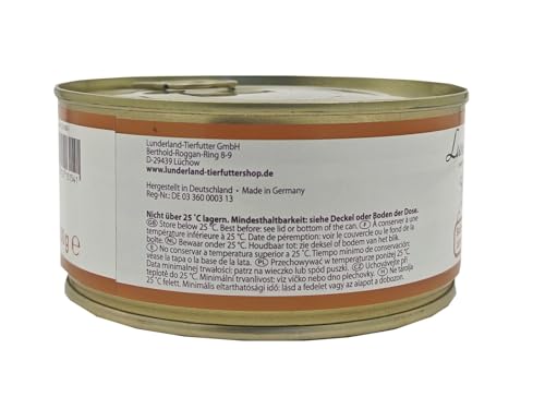 Lunderland Dosenfleisch Blättermagen 5 x 300g Dosen (insg. 1,5kg) Hundefutter Nassfutter 100% Blättermagen vom Rind für Hunde und Katzen