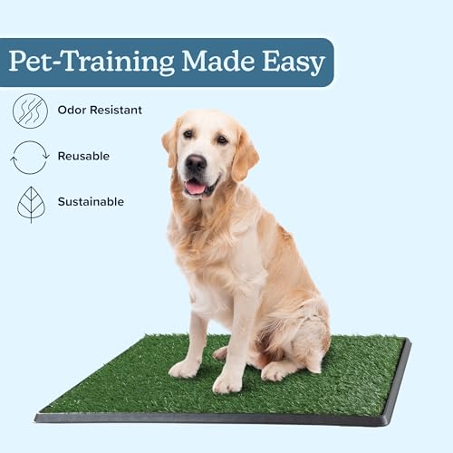 Artificial Grass Puppy Pee Pad for Dogs and Small Pets - 20x30 Reusable 3-Layer Potty Training Pad with Tray - Dog House and Pet Supplies by PETMAKER - Image 4