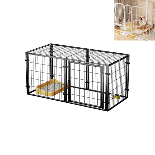 ペットサークルケージ犬 犬サークル室内 犬 ゲージ 小型犬 中型犬 ペット 室内 犬 フェンス犬 犬および中型犬用製外兼用 DIY接続式 簡単組み立て小型犬犬用 (防衛費です,黒です,120*60*60cm)