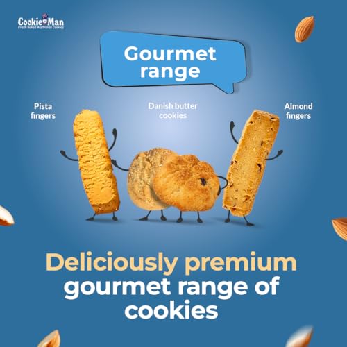 Image of CookieMan Almond Fingers - 250g | Crunchy & Buttery Almond Biscuit Sticks, Baked to Perfection | Delicious Tea-Time Snack, Ideal for Gifting & Anytime Indulgence