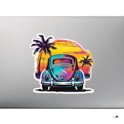 Image of Cool Summer Beetle Vibrant 66 Vinyl Bumper Decal Sticker for Windows, Cars, SUVs, Bikes, Laptops, Notebooks etc Waterproof (11 inch Inch)