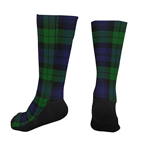 Weedkeycat Black Watch Plaid Men's Winter Socks Warm Calf Stocking For Cold Weather Outdoor Recreation L #TOP4