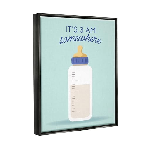 Image of It's 3am Somewhere Humor, 16 x 20 Inch Canvas in Floater Frame | Stupell Industries . By Emily Dumas . Ready to hang . Fun gift for bedroom or nursery . Made in USA