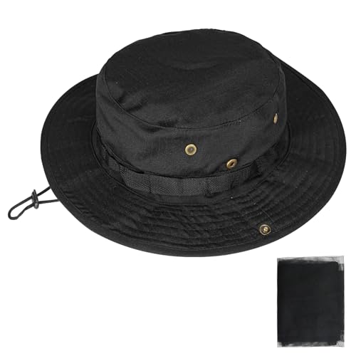 Image of Sun Hats for Men Women Boonie Hat UPF 50+ Bucket Hat Wide Brim UV Protection Fishing Hiking Safari Outdoor Hats
