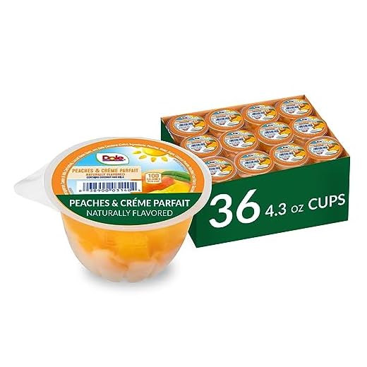 Dole Fruit Bowls Low Fat Peaches & Creme Parfait, Back To School, Gluten Free Fruit Snack, 4.3oz, 36 Total Cups