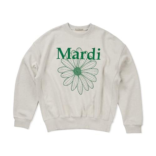 Women's FLOWERMARDI Graphic Sweatshirt, 100% Cotton, Relaxed Fit Crewneck, Bold Daisy Print