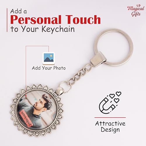 Image of magical gifts Customized Keychains, Unique Personalized Key RIngs and Charms with Your Photos /Name /Design for Bags /Bikes /Car and Gifting Purposes