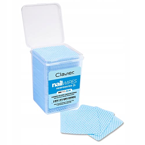 Fusselfreie Nagelwischtücher Wimpernverlängerung Kleber Reinigung Pads Nagellackentferner Wischtücher Nagelgel Polierer Remover Pads Wimpernverlängerung Kleber Reinigungstücher (BLAU PERFORATED)