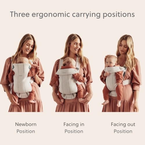 Miniatura 3 de Babybjörn Mochila Porta Bebé Mini, Jersey 3d, Beige Claro