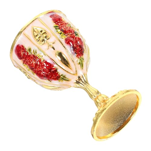 Luxshiny Copa de Vino de Metal Vintage con Diseño Decorativo Cáliz de Hierro para Bebidas Adorno para Mesa Taza de Agua Práctica y Portátil y Resistente