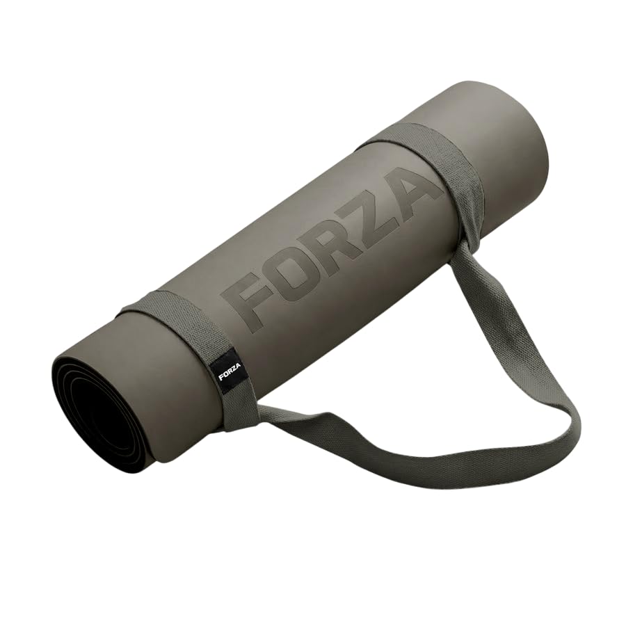 FORZA Yoga Mat Carry Strap – Adjustable Non-Slip Polyester Sling for Easy Yoga & Pilates Mat Transport, Lightweight & Comfortable for Studio, Gym & Travel (Charcoal)