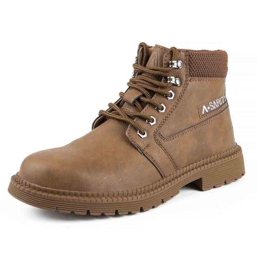 Calzado De Seguridad Laboral For Hombre, Calzado De Trabajo Resistente A Impactos Y Perforaciones, Calzado De Protección Antideslizante Y Resistente Al Desgaste, Botas Ligeras.(Khaki,44.5 EU)
