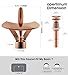 Elegant Bathroom Sink Faucet Single Hole,AUU Waterfall Rose Gold Vanity Sink Faucet Solid Brass,Single Handle Lavatory Basin Tap with Pop Up Drian Supply Line (Rose Gold, Short)