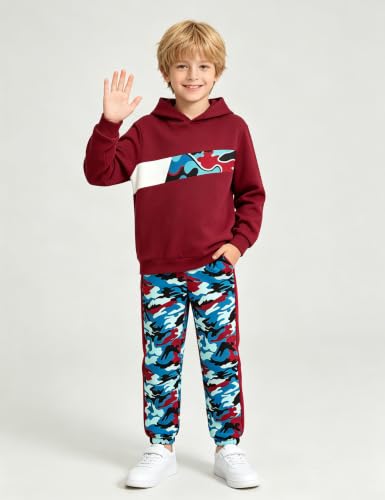 Image of Boys Clothes Boy Outfits 2-Piece Long Sleeve Hoodie and Camouflage Pants Boys Fall Winter Clothes for 6-16 Years