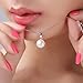 SWOPAN 925 Sterling Silver Pearl Pendant Necklace with 12MM Handmade Freshwater Cultured Pearl Pendant for Women Charms Collar Pendant Platinum Plated Fashion Jewelry