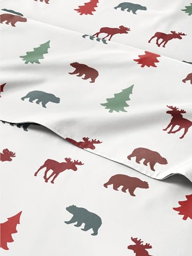 Twin Christmas Winter Animals Sheet Set - Holiday Xmas Pattern Bedding Set - Deep Pockets - Snug Fit - 3 Piece - Wrinkle Free - Cooling Comfy Festive Winter Holiday Sheets for Women, Men, Kids & Teens