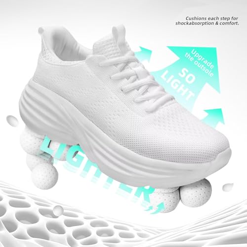 Image of WJA Men's Non Slip Walking Shoes Lightweight Breathable Casual Running Shoes Fashion Sneakers Mesh Workout Sports Shoes