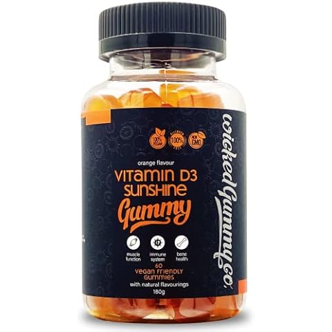 Adult Vitamin D 2000 IU Gummies - 60 Orange Flavour Gummies - High Strength Chewable VIT D3 Supplement for Healthy Bones & Immunity - Vegan & Gluten Free - 1 Month Supply - Wicked Gummy Co Cover