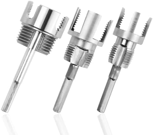 Bestgle 3 Pcs Integrated Internal & External Pipe Threading Tools, Dual Function Pipe Thread Cutting Tool Electric Drill Compatible PVC Plastic Pipe Threader Kit, 1/2" 3/4" 1" Pipe Size Rethreading